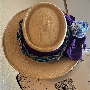 Chic Tan and Purple Women's Hat